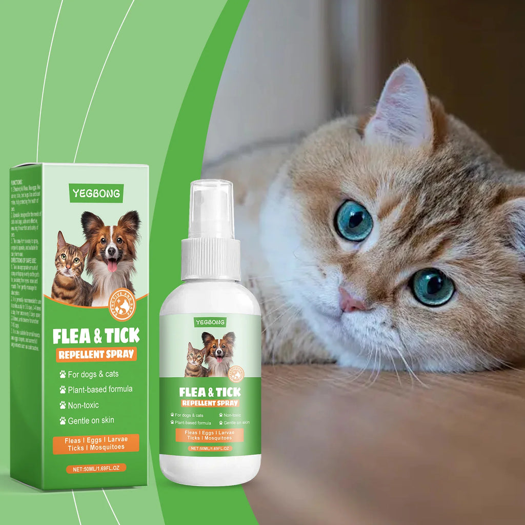 Pet Flea Tick Repellent Spray Effectively Reducing Fleas and Ticks Relieve Skin Itching Protect Health Fast-Acting Pet Repellent Qme