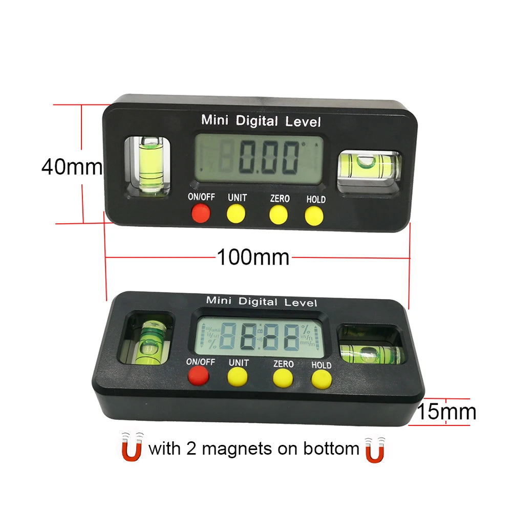 360 Deg Mini Digital Protractor Angle Finder Inclinometer Electronic Qme