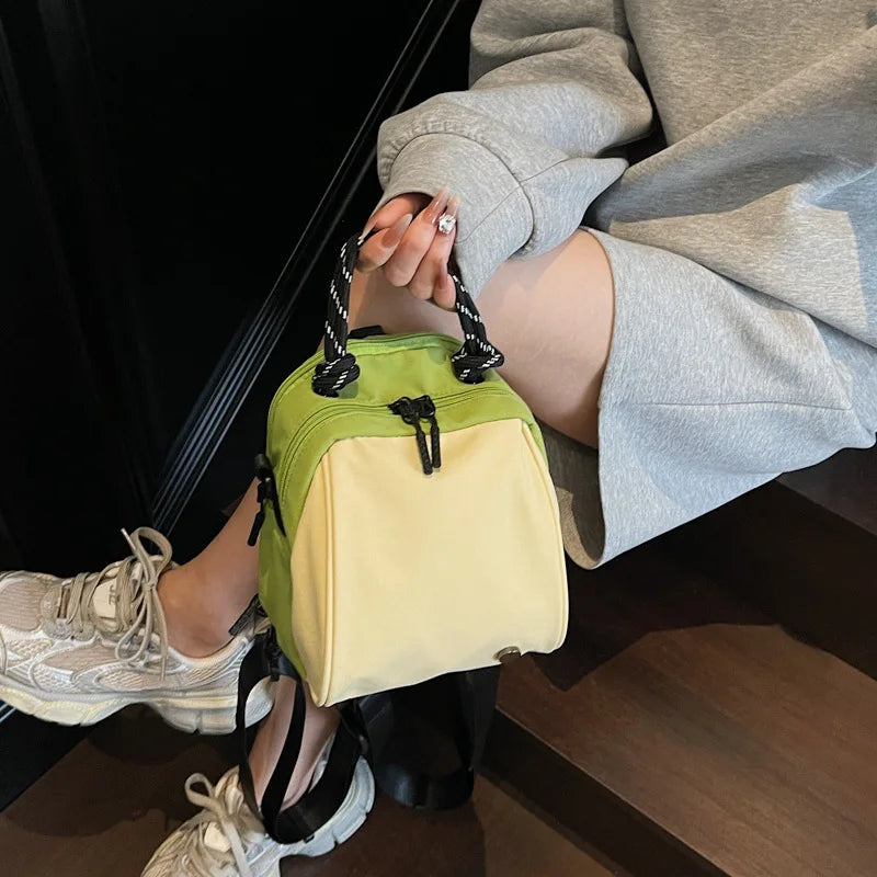 Mini Crossbody Block Shoulder Bag Shell Multi-compartment Contrast Qme