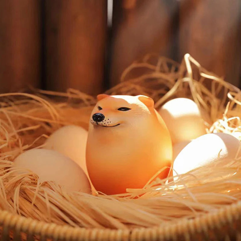 Creative Shiba Inu Realistic Eggs Shape PVC Desk Decor Dog Egg Qme