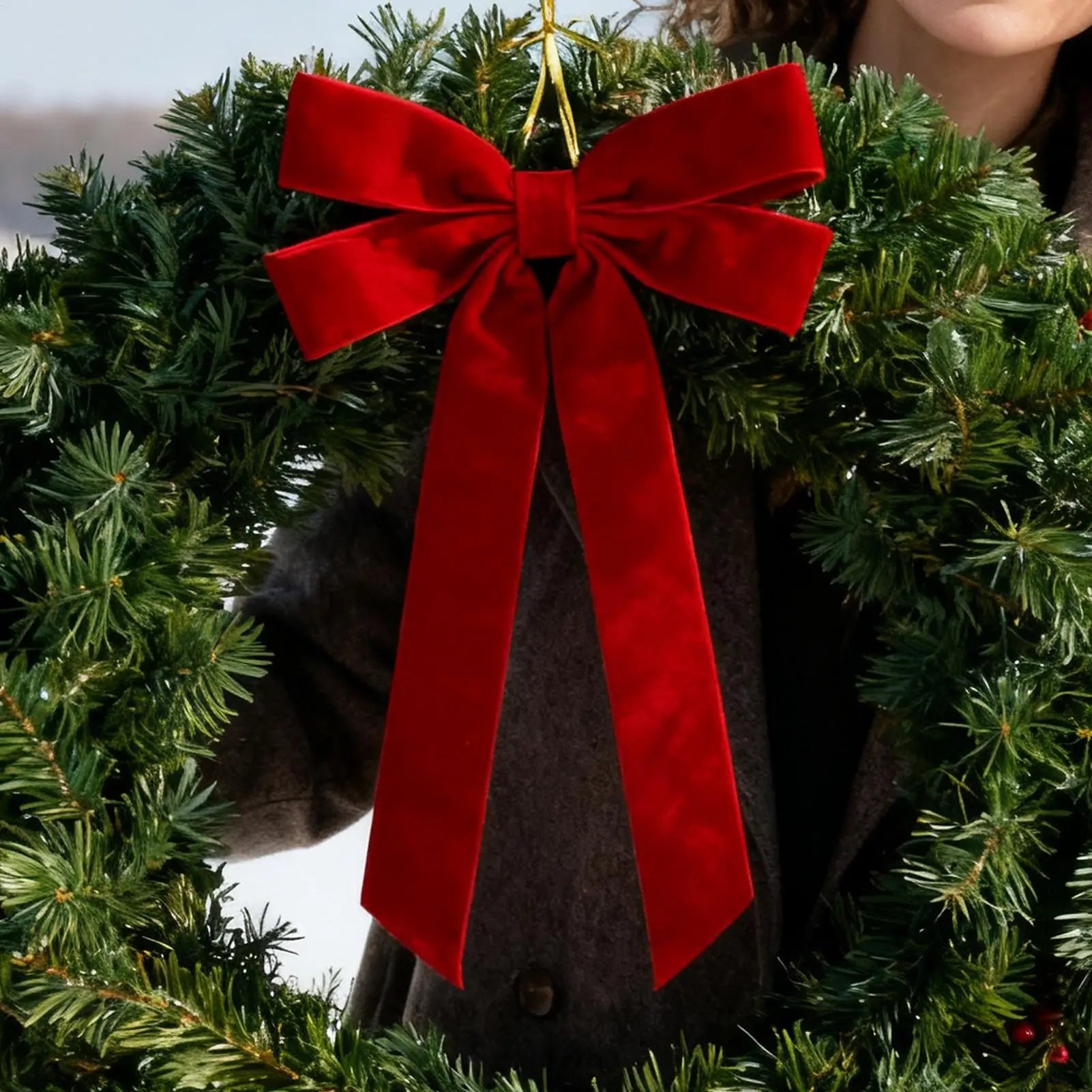 Velvet Bows For Christmas Tree Velvet Vintage Home Decor Large Bows Christmas Tree Decorations For Holiday Bedroom Living Room Qme