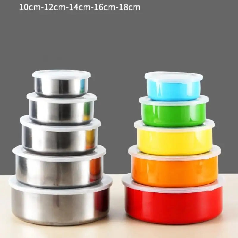 Kitchen Bakingcolorful Stainless Steel Mixing Bowls Lids Stackable Qme