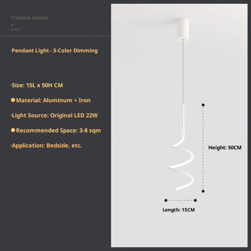 Nordic LED Pendant Light Indoor Lighting Home Hanging Lamp Decoration For Bedroom Dining Table Living Room Stairs Chandeliers Qme WHITE