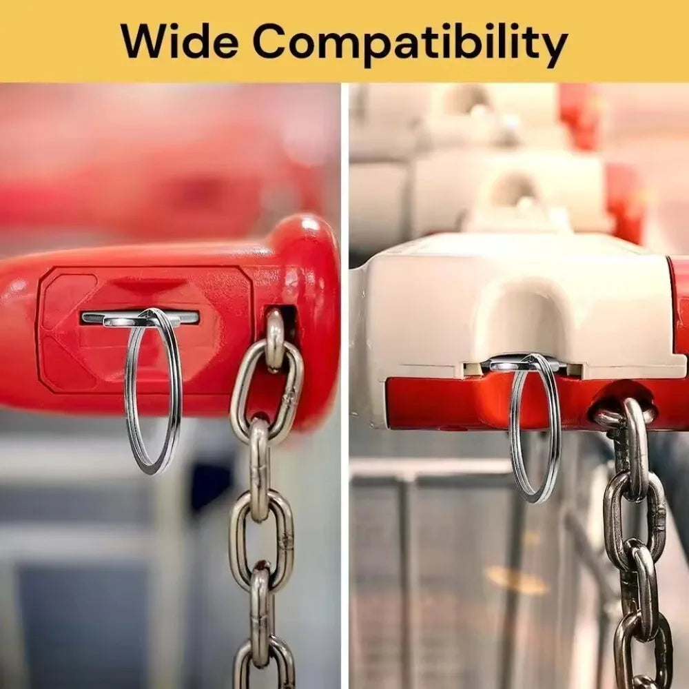 10pcs Stainless Steel Shopping Cart Token Key Tag Reusable for Supermarket Trolley Token Keychain Release Key Coin Keyring Qme