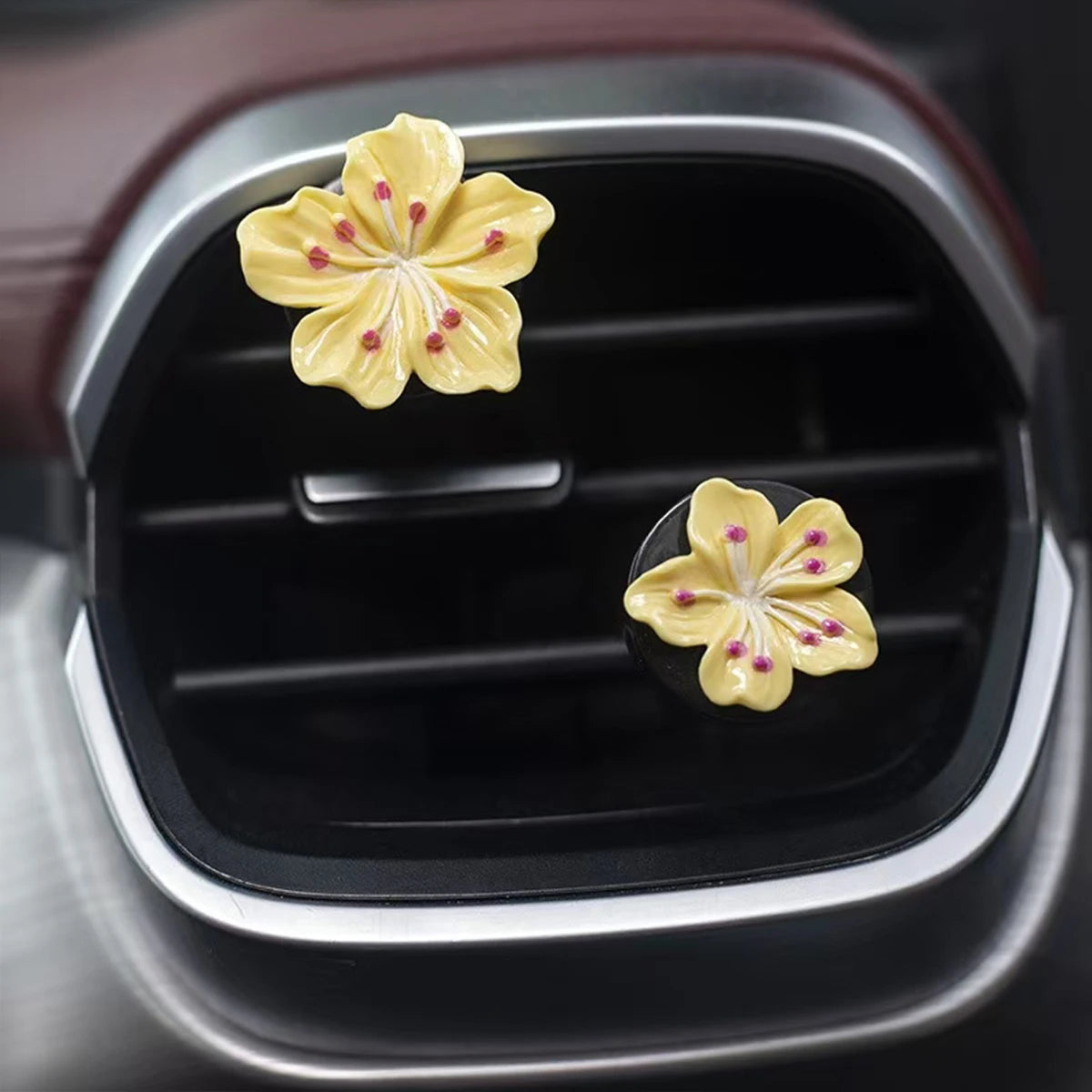 2-Piece Bright Peach Blossom Cherry Car Air Fresheners Fresh Tones Qme YELLOW