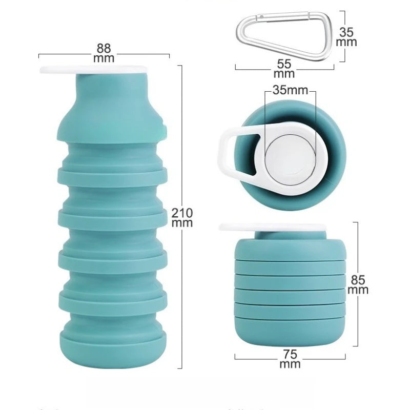 Silicone Collapsible Outdoor Travel Sports Water Bottle Qme