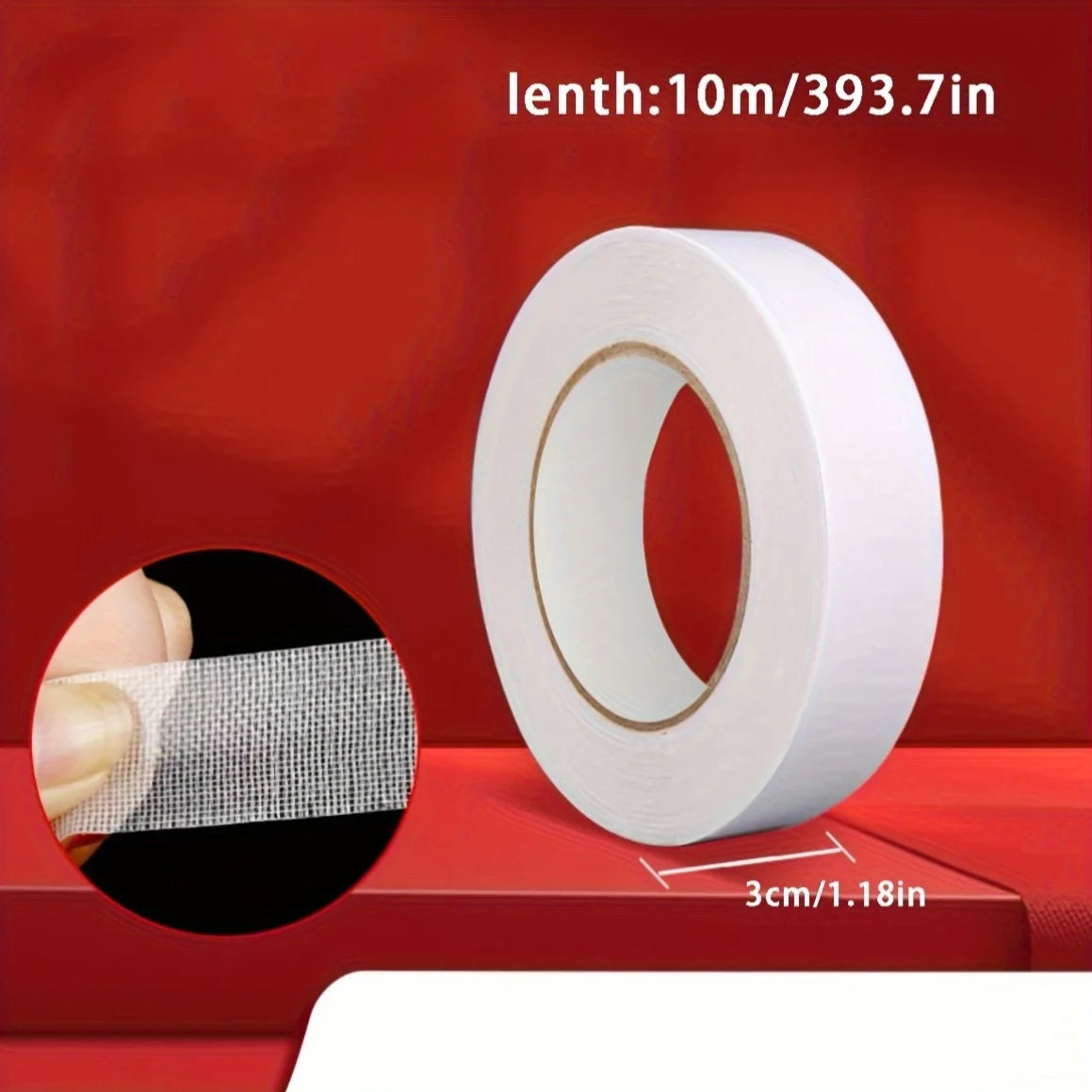 1 roll pants leg shortening tool, no sewing, no ironing, fixed sticker, self-adhesive leg sticker, clip, edge buckle, too long, Qme 1Roll 3cmx10m