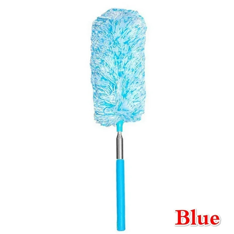 Telescopic Electrostatic Dust Cleaning Brush Extendable Microfiber Duster For Household Car Ceiling Fan Furniture Cleaning Tool Qme Blue