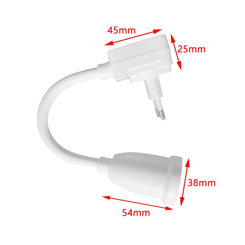 E27 Direct Plug Swivel Head Socket Bulb Holder Switch EU LED Table Qme