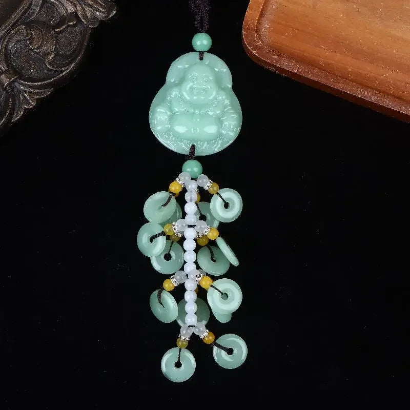 1pc Chinese Luck Car Accessory Rearview Mirror Pendant Suitable For For Asian Culture Decor & Driving Amulet Qme A5