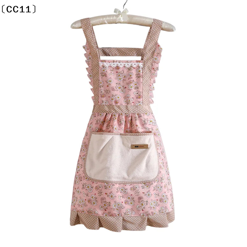 Canvas Floral AApron Scrubable Durable Stain RResistant Qme