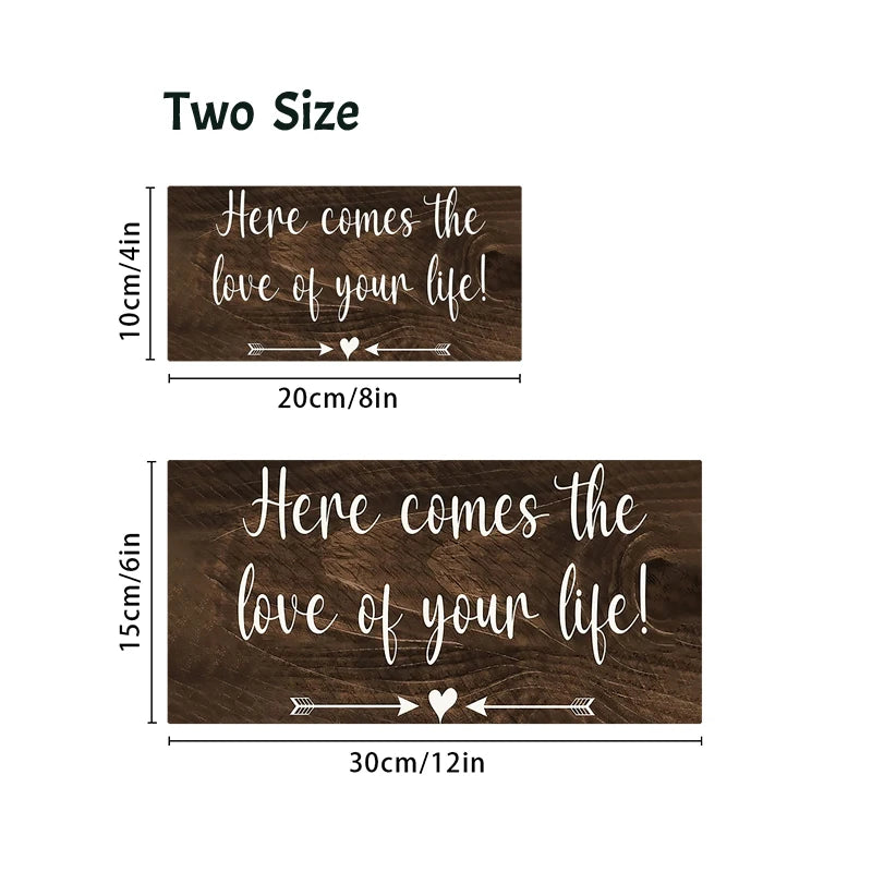 Rustic Here Comes the Love of Your Life Wall Hanging Decor Wood Art Plaques Sign Door Sign for Home Living Room Decor Qme