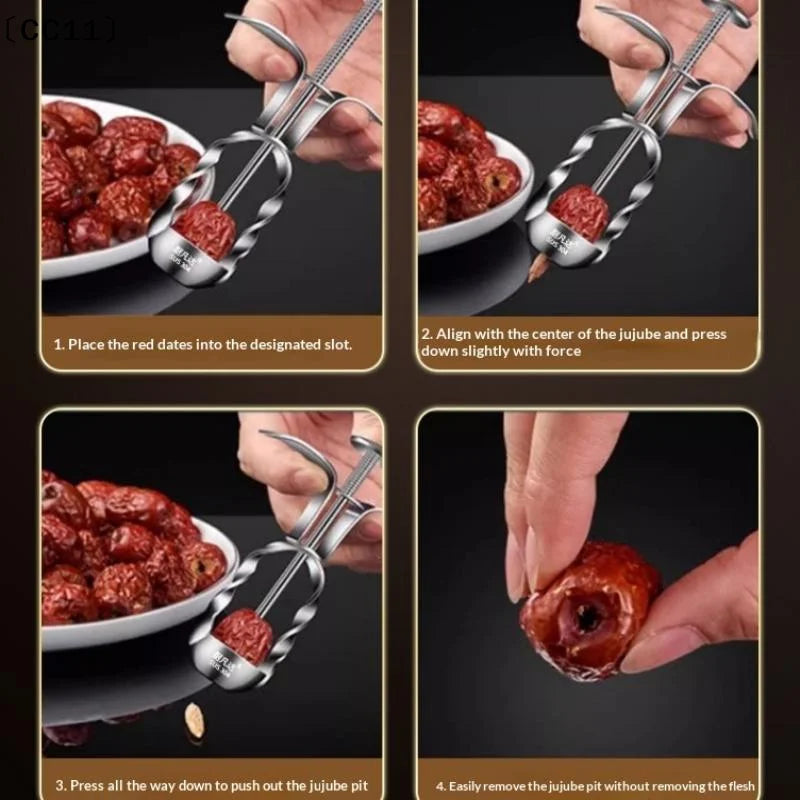 Stainless Steel Red Date Pitter Jujube Corer Cherry Olive Fruit Qme