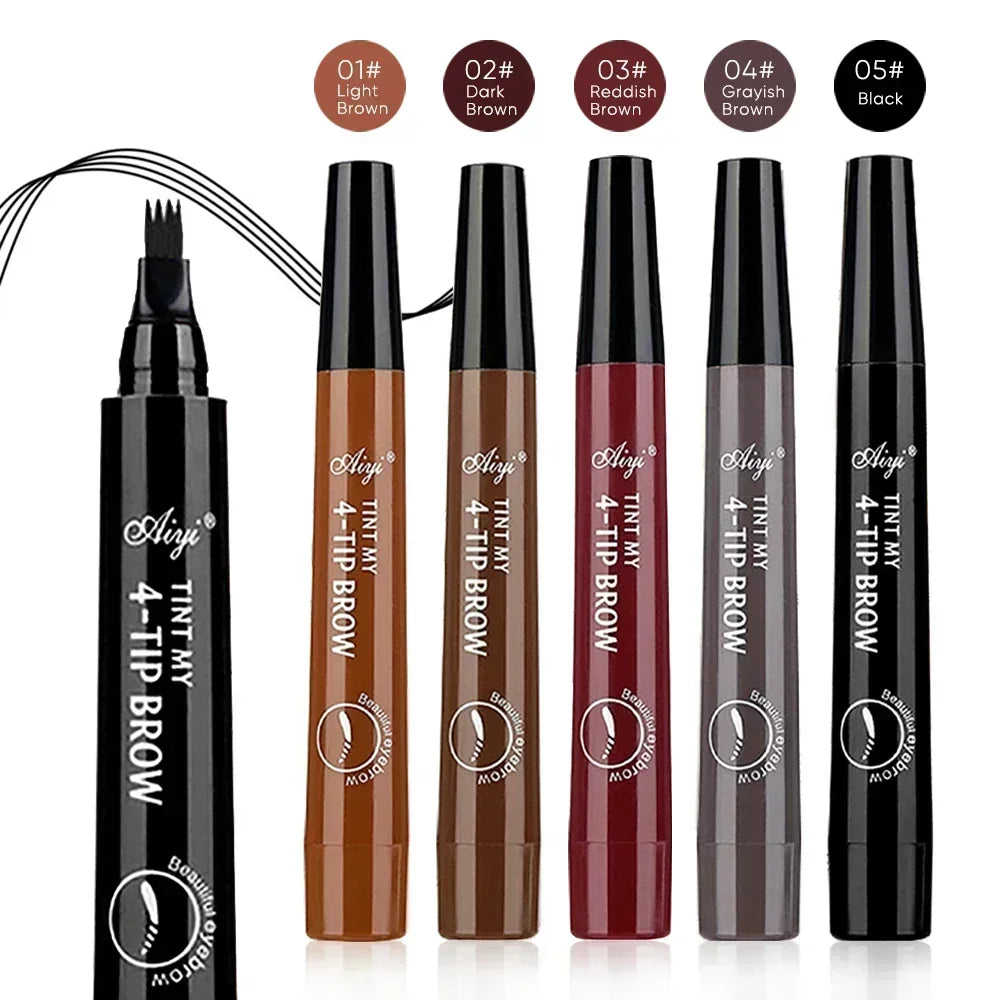 4-Tip Microblading Eyebrow Pencil Waterproof Smudge-proof Natural Qme