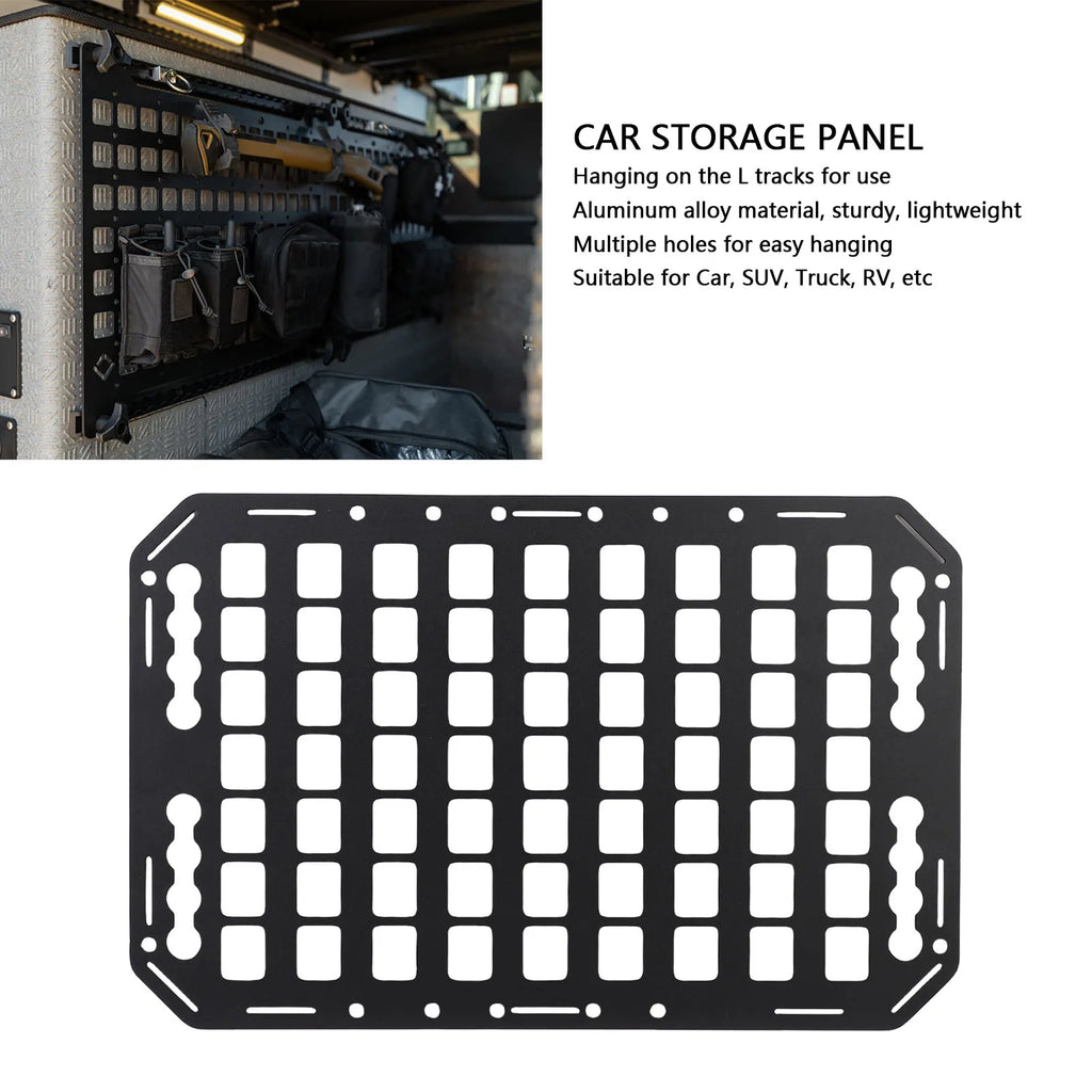 Truck Bed Molle Panel Aluminium Alloy Flexible Installation Neat Organization Truck Bed Storage Rack for Sedan for L Tracks Qme