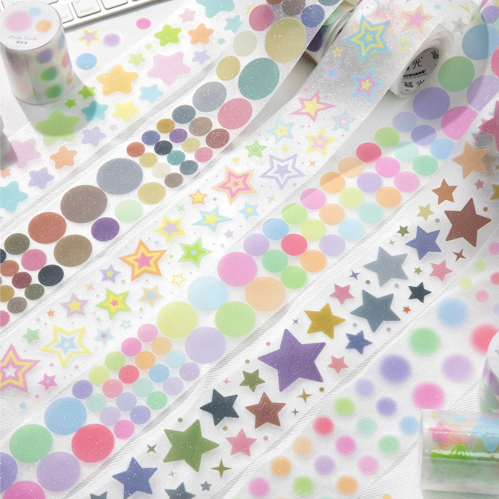 50mm*2m Cute Watercolor dots Series Washi Tape Kawaii Decorative Adhesive Scrapbook stickers Hand Made Masking Tape Stationery Qme