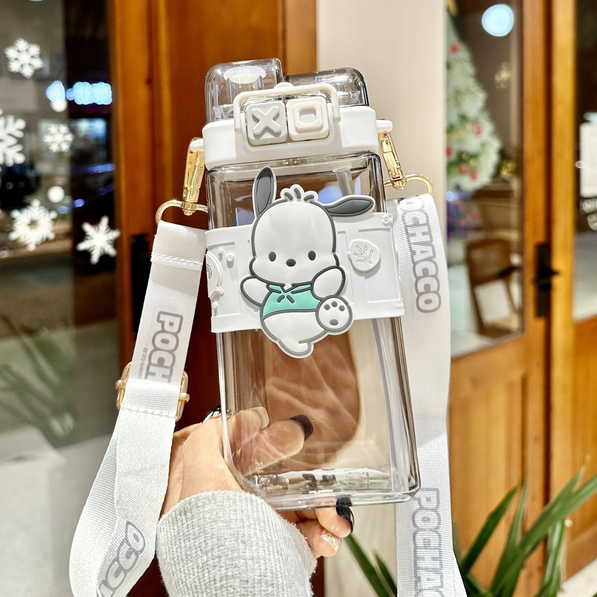 Hello Kitty Kuromi High-Quality Plastic Cup Convenient Carry-Handle Direct-Drink Cup Student & Casual Water Cup Water Bottle Qme 16