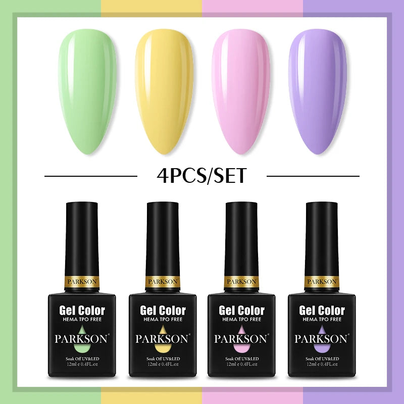 PARKSON Macaroon Series Gel Nail Polish LED UV Summer Solid Semi