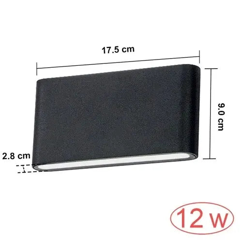 Waterproof Outdoor Wall Lamp LED Modern Lighting Fixtures Minimalist Indoor Outdoor Bedroom Balcony Porch Garden Deco Wall Light Qme Warm white Black-12W