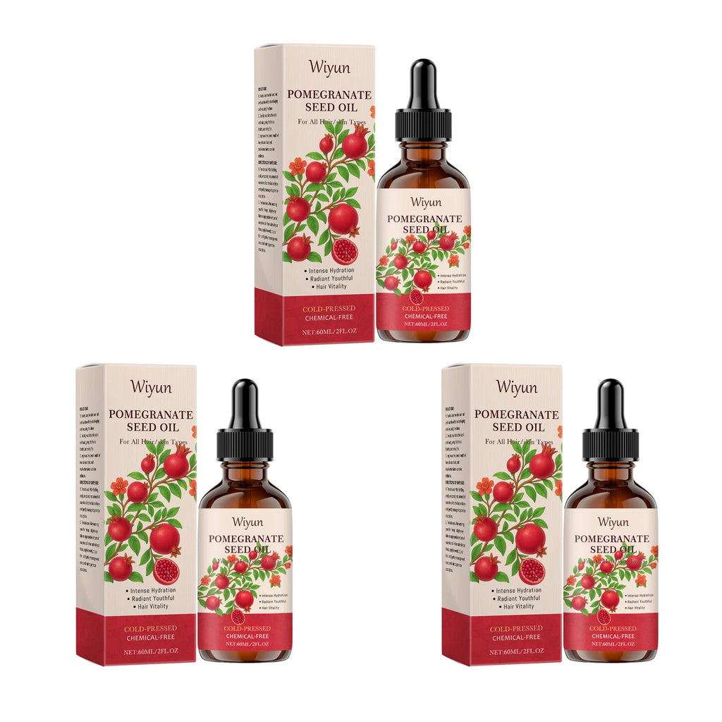 Pomegranate Seed Oil Hydrating Multi-Purpose Oil for Body Hair Nourish Scalp Hair Improve Dryness Tightening Smoothing Body Oil Qme 3 x 60ml Boxed