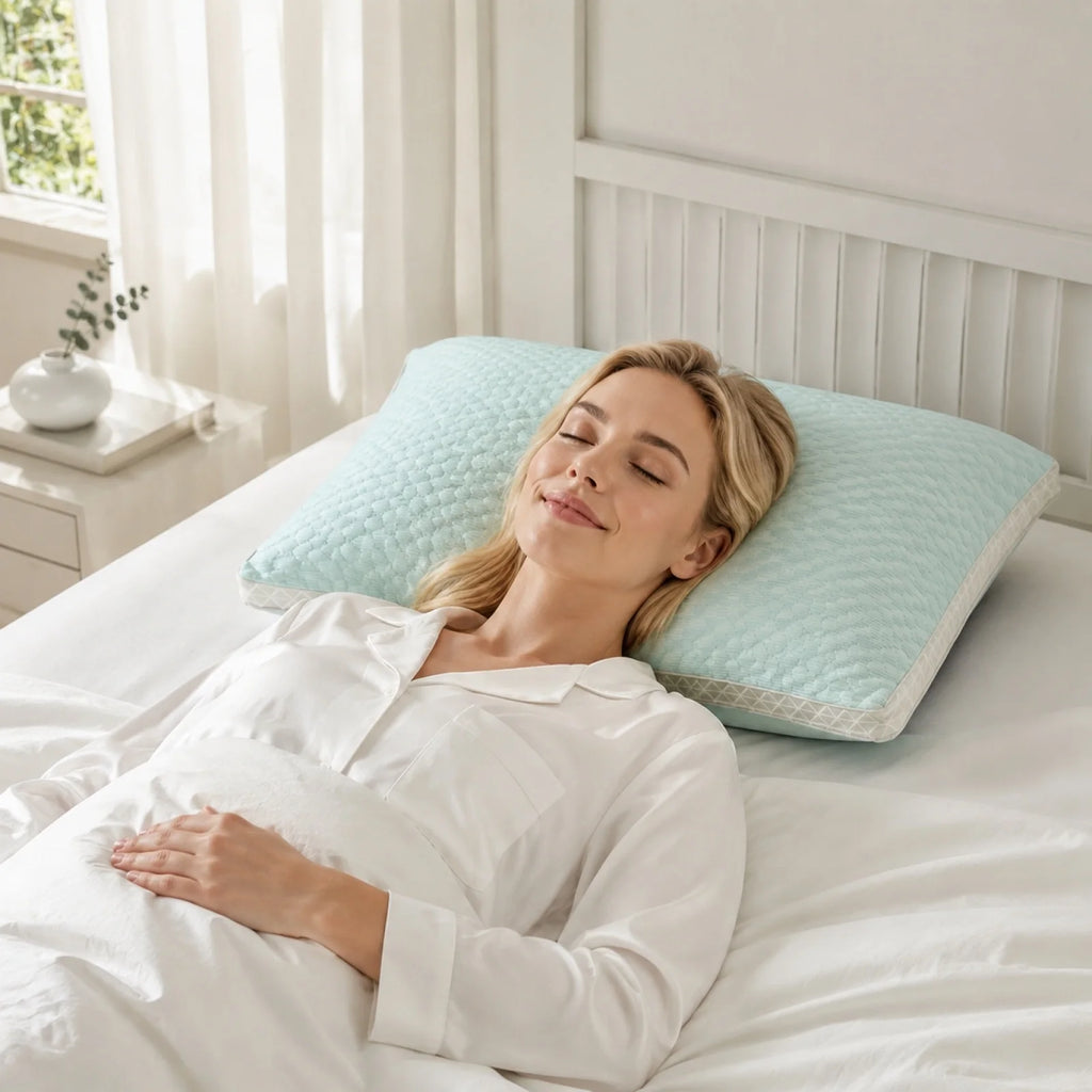 Ice Beans Massage Pillow Breathable Cervical Neck Support Washable Non-collapsible Pillow Core for Home Hotel and Dormitory Qme
