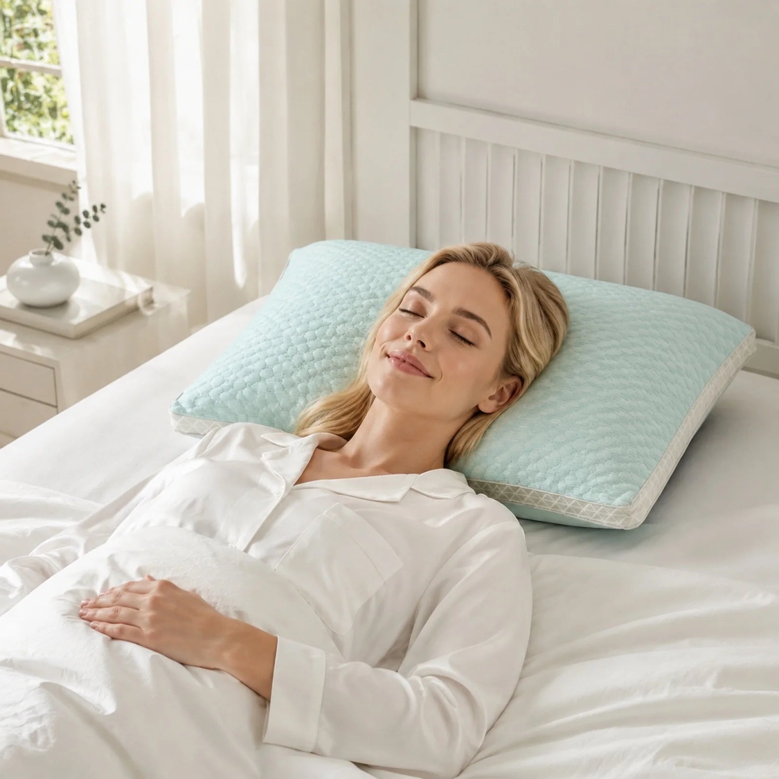 Ice Beans Massage Pillow Breathable Cervical Neck Support Washable Non-collapsible Pillow Core for Home Hotel and Dormitory Qme