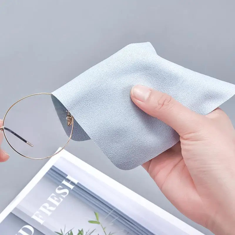 5 Suede Glasses Clean Microfiber Cleaning Cloth Lens Phone Screen Wipe Qme
