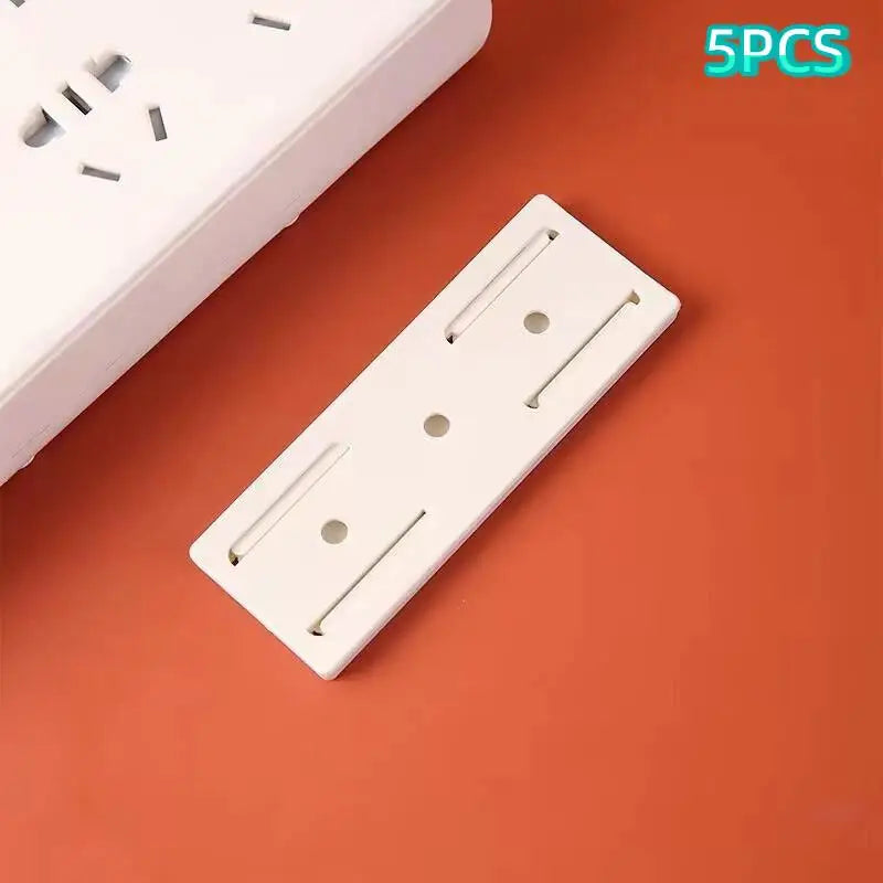 Ultra-Strong Adhesive Power Strip Holder – No Drill Space-Saving Wall Mount With Cable Management For Home & Office Qme B