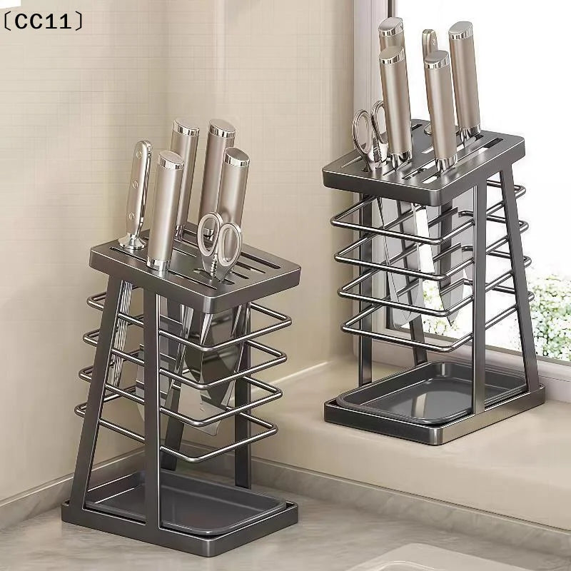 Kitchen Utensils Storage Holder Square Space Saving Cutting Tool Rack Qme