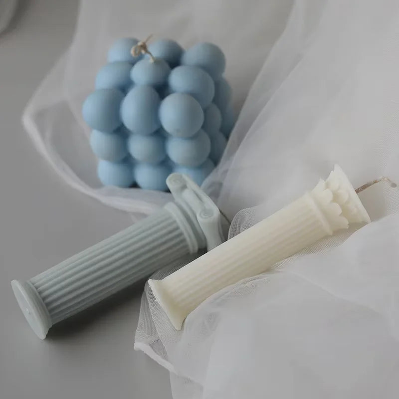 New European Roman Pillar Mold Aromatherapy Candle Mold Kitchen Baking Chocolate Molds Retro Home DecorDIY Gypsum Ornament Mould Qme