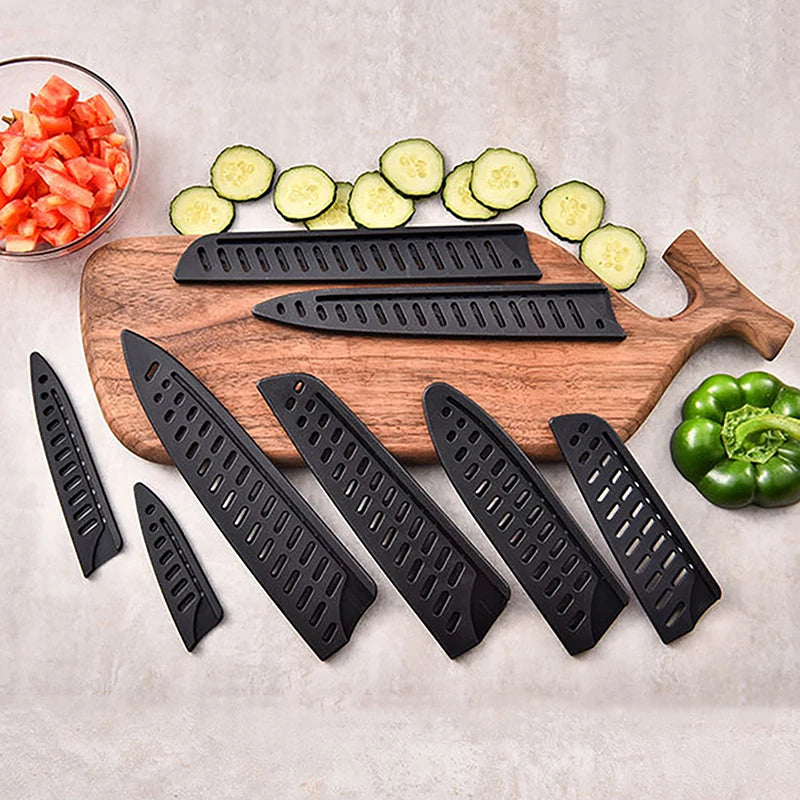 Kitchen Knife Sheath Black Plastic Knife Covers Knife Blade Protector Cover Edge Guards Case Boning Fruit Bread Chef Knife Tool. Qme