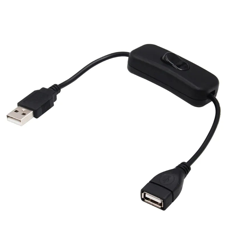 5pcs USB 2.0 Extension Cable Male to Female with On/Off Switch 2A Current for LED Strip Mini 501 Copper Cord Qme 303-USB-Black