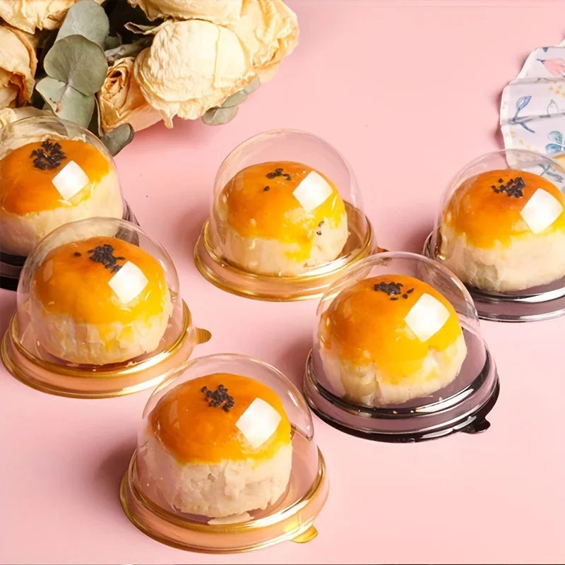 Sweet dessert egg custard box, circular mooncake dome packaging box, mooncake container for baking food packaging box, Qme