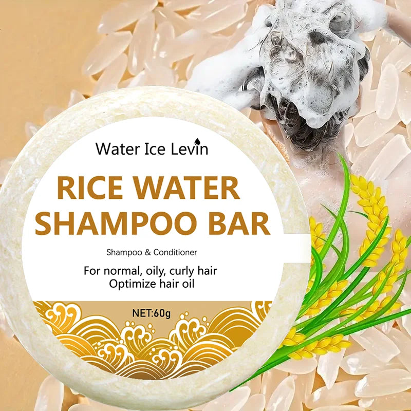 Organic Rice Shampoo Soap Bar Oil Free Conditioning Soap Rice Water Protein Nourishing Anti-loss Hair Hair Growth Soap Bar 60g Qme