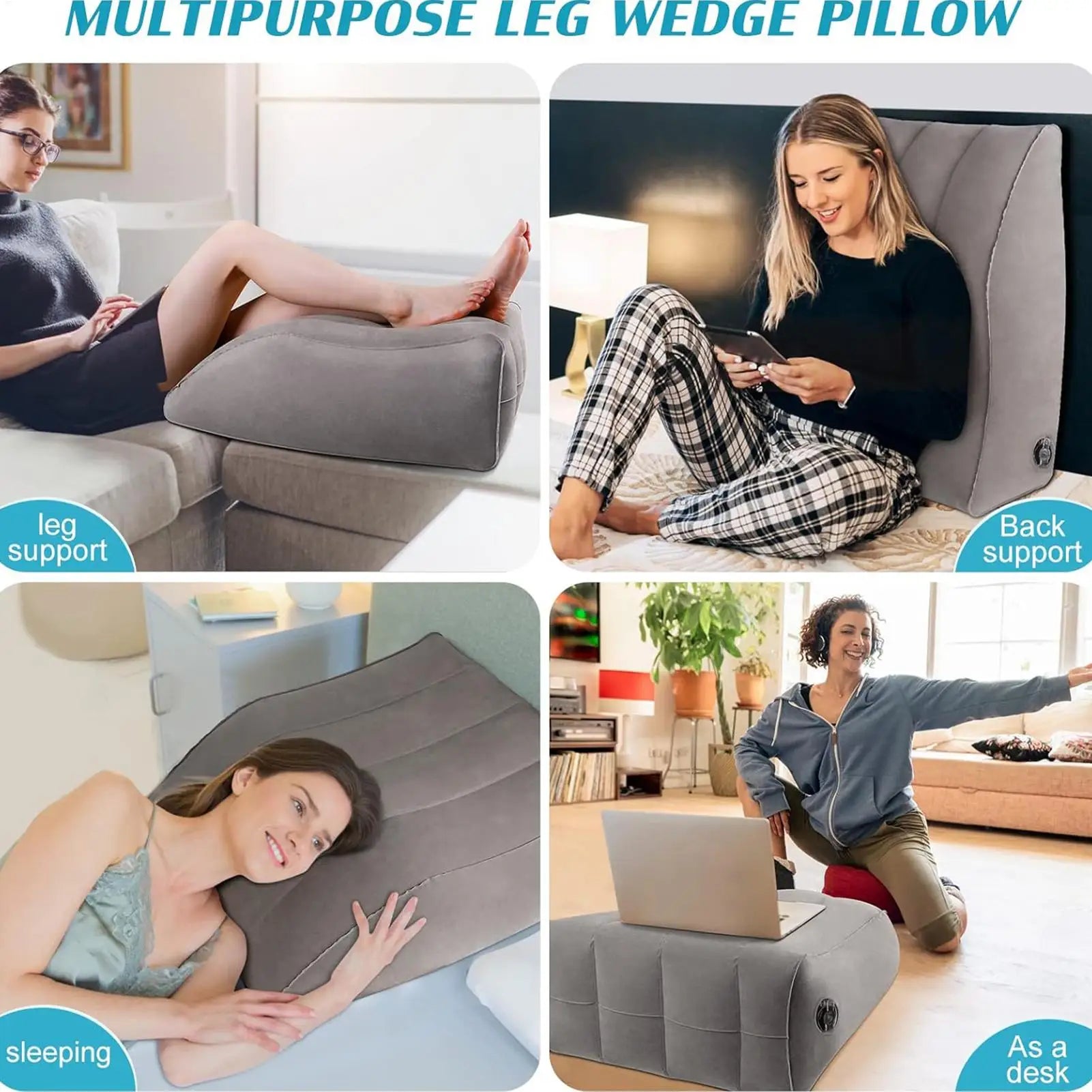 Knee Replacement Pillow Inflatable Foot Support Storage Leg Wedge Qme