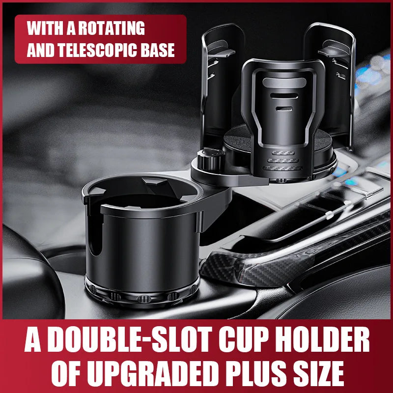 Adjustable Dual-size Car Water Bottle Holder Locking Mechanism Qme