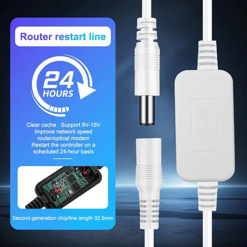 Automatic Router Modem Restart Power Cable 24 72 Hours Auto Cycle Qme A3