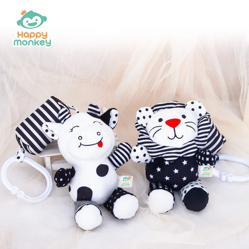 Cute Animal Rattle Hanging Ornament Soft Plush Educational Bell Toy Qme