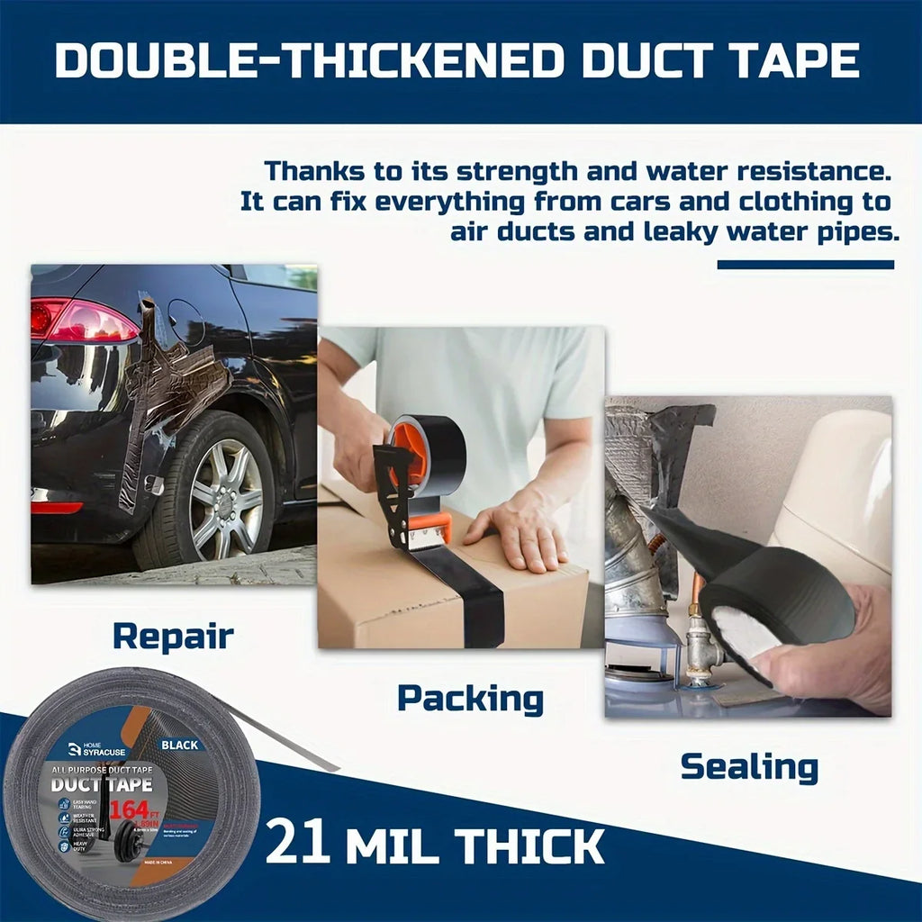 Black Super Adhesive Fabric Duct Tape Electric Bicycle Seat Repair Tarpaulin Repair Black Cloth-based Adhesive Tape Packing Tape Qme