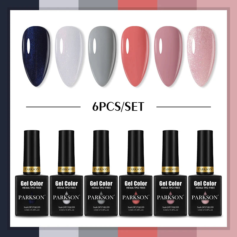PARKSON Lot Gel Polish Semi-permanent Nail Hybrid Varnishes Base Coat Qme ZH16
