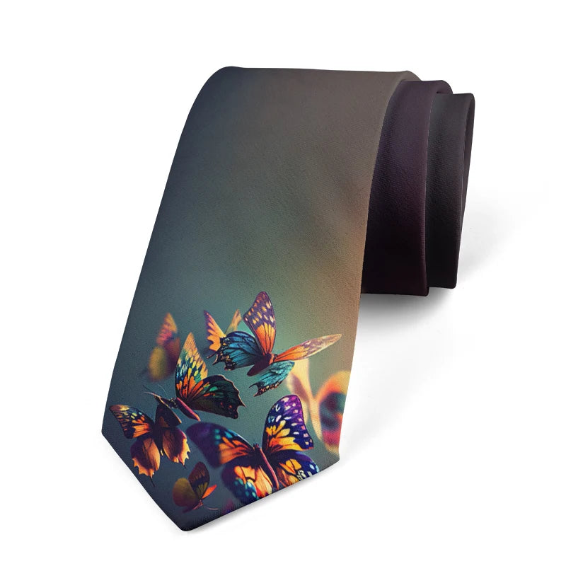 Very Sky Butterfly Print Tie Men's Casual Galaxy Fun Unisex Business Qme style3
