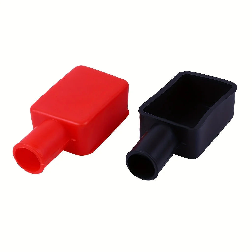 1pair Auto Battery Negative Positive Terminal Covers Cap Boot Isograde Protector Overhanging Batteries Accessories Qme Black And Red