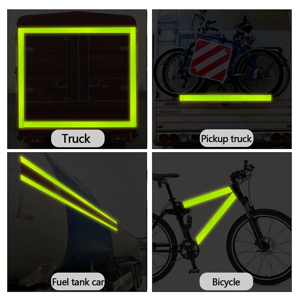 Reflective Tape Outdoor Waterproof DOT-C2 Fade Resistant Fluorescent Green Reflective Tape Strong Adhesive Safety Warning Tape Qme