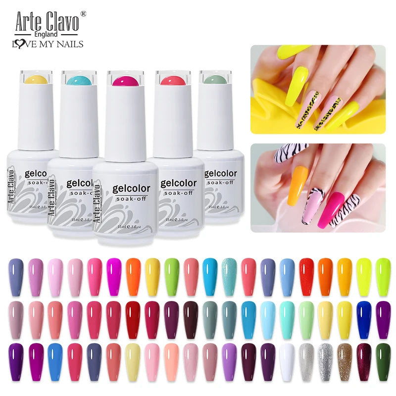 Arte Clavo Gel Varnishes Summer Semi-permanent Nails UV LED Lamp Qme
