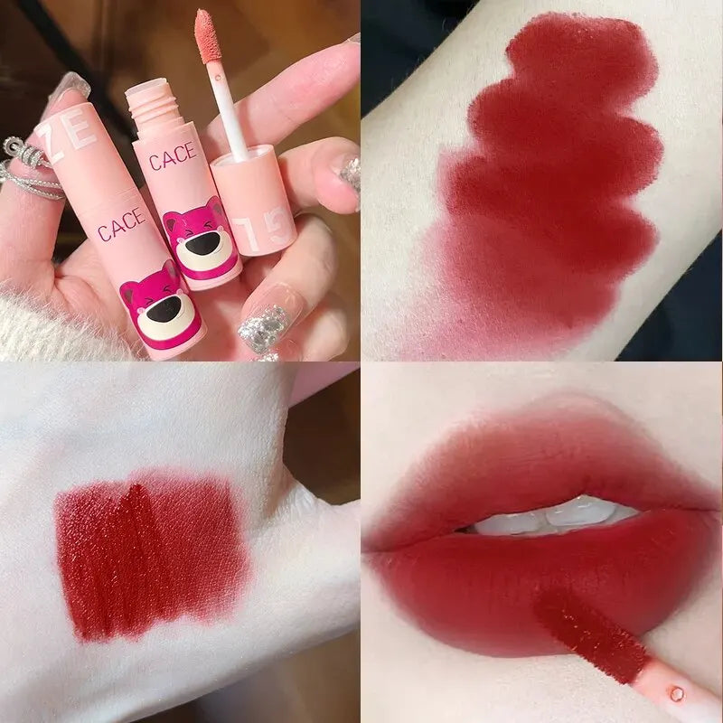 CACE 3 Pcs Sweet Liquid Lipstick Set Matte Velvet Lip Glaze Waterproof Long Lasting Non-marking Lip Tint Cosmetic Kits Lipgloss Qme