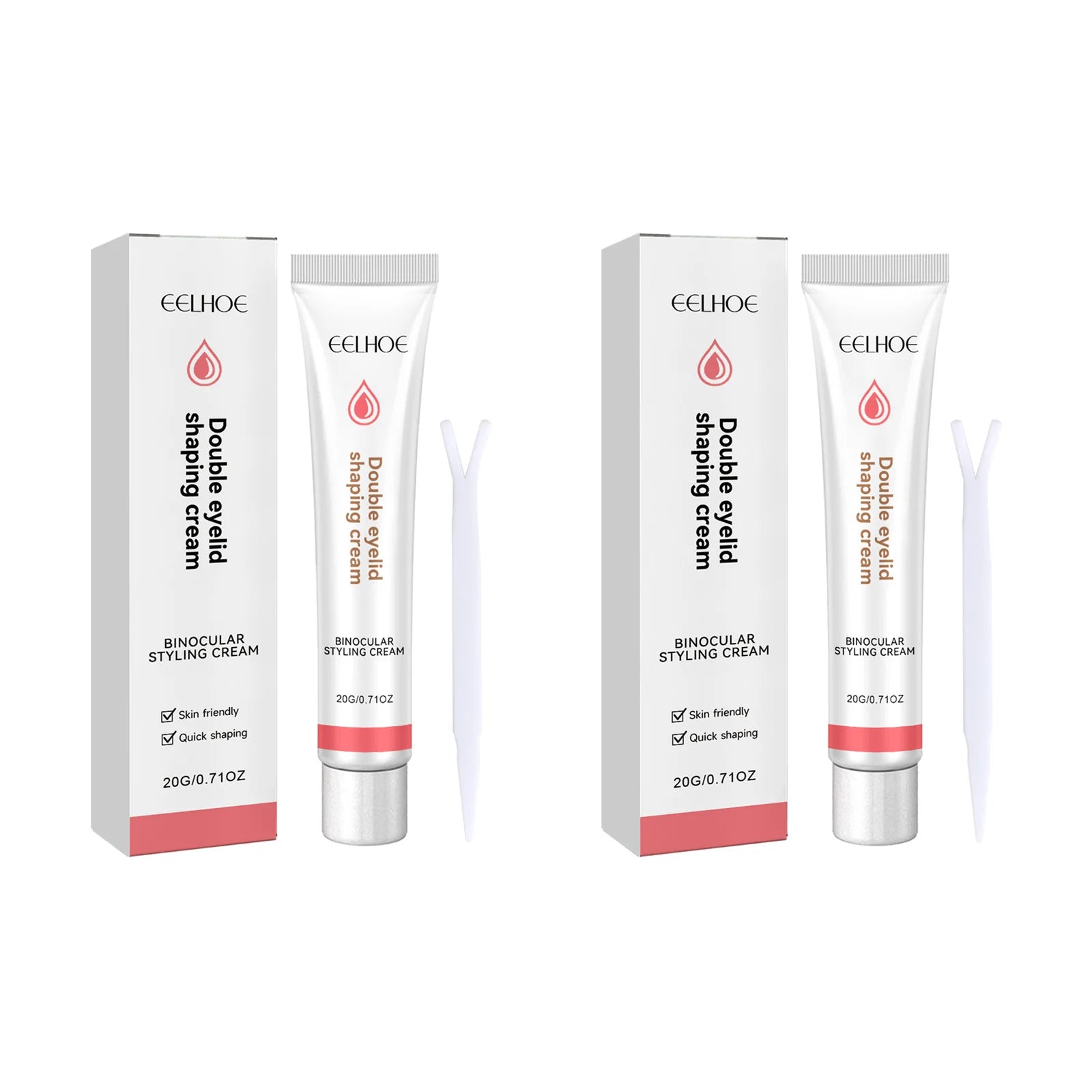 Double Eyelid Styling Cream Natural Invisible Eye Lift Eyelid Adhesive Cream Quick-Drying Long Lasting Eyelid Glue With Y Stick Qme 2 Sets