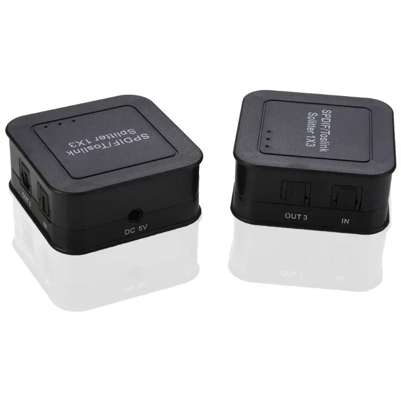 Digital Optical Audio 3 - way Splitter Adapter SPDIF Optical Cable Splitter Hub Qme
