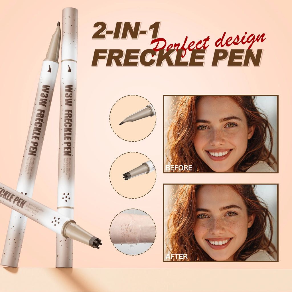 Realistic Freckle Pen, Natural Lifelike Dot Pen, Long Lasting Waterproof Sweat-proof Smudge-proof Natural Freckle Makeup Qme