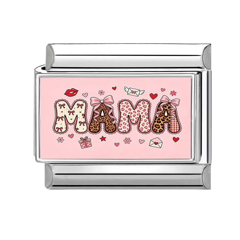 Love Mom Series Cute Child Star Flower Italian Charm Links Fit