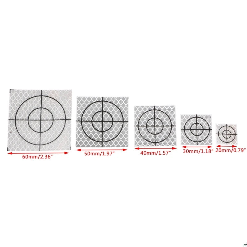100pcs 0/30/40/50/60mmtotal Station Reflector Reflector Sheet For Total Station Survey Target Sheet Reflective Sticker Qme